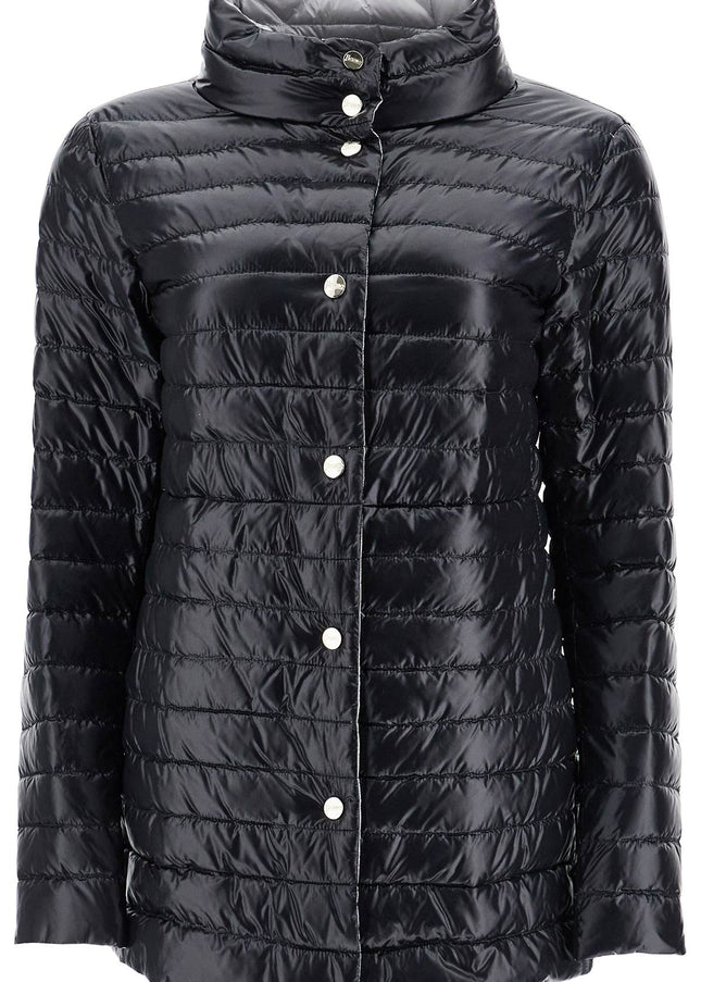 HERNO reversible a-shape down jacket black and gray