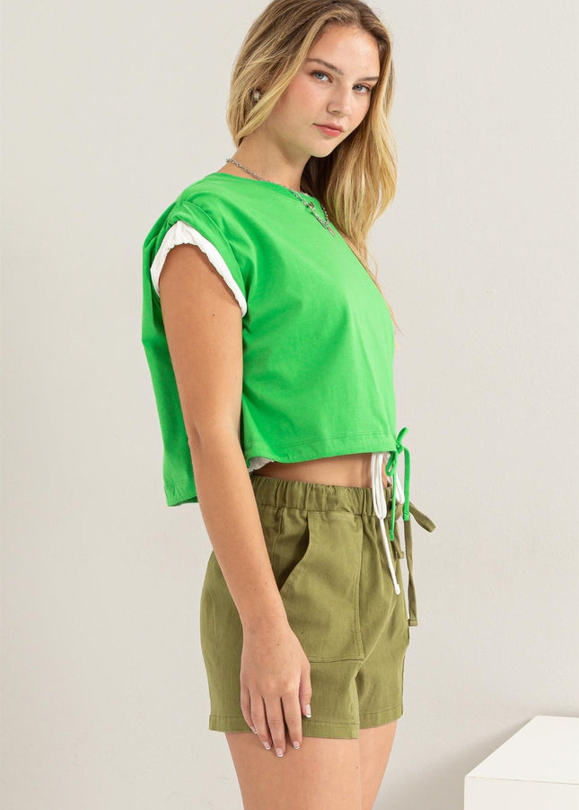 HYFVE Drawstring Hem Crop Top