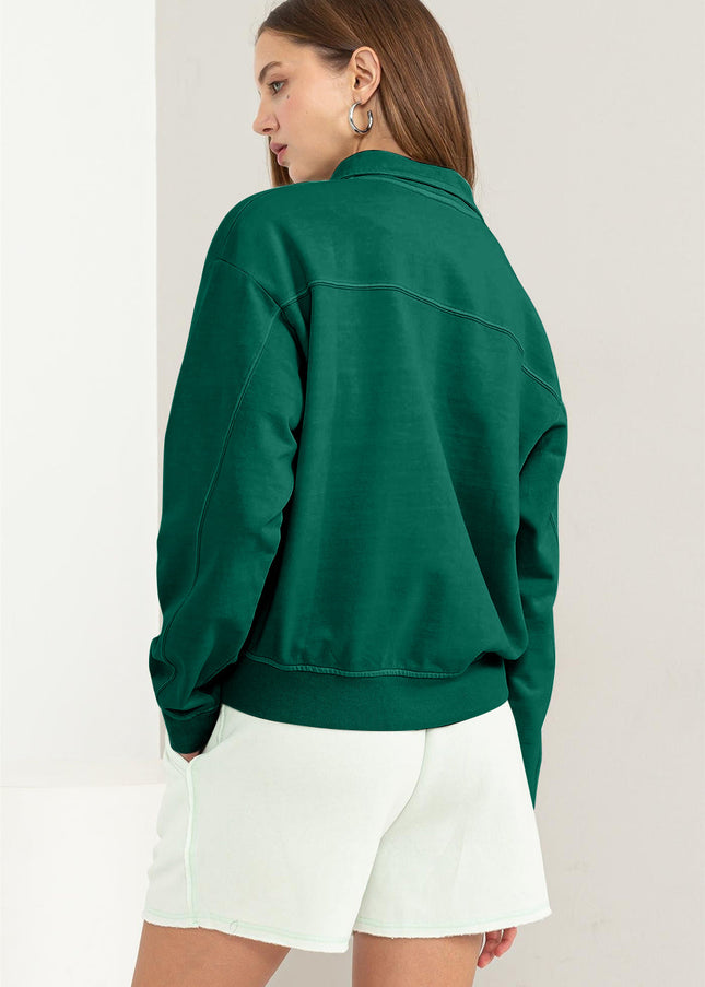 HYFVE Half Zip Drop Shoulder Sweatshirt