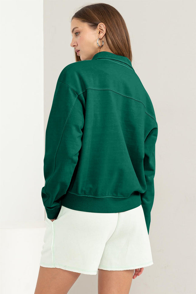 HYFVE Half Zip Drop Shoulder Sweatshirt