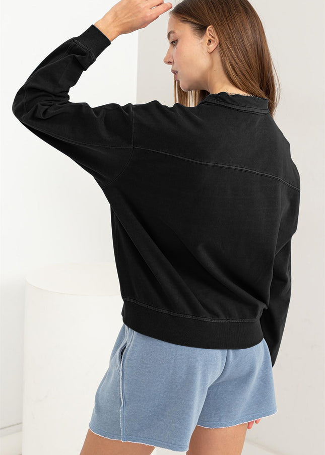 HYFVE Half Zip Drop Shoulder Sweatshirt