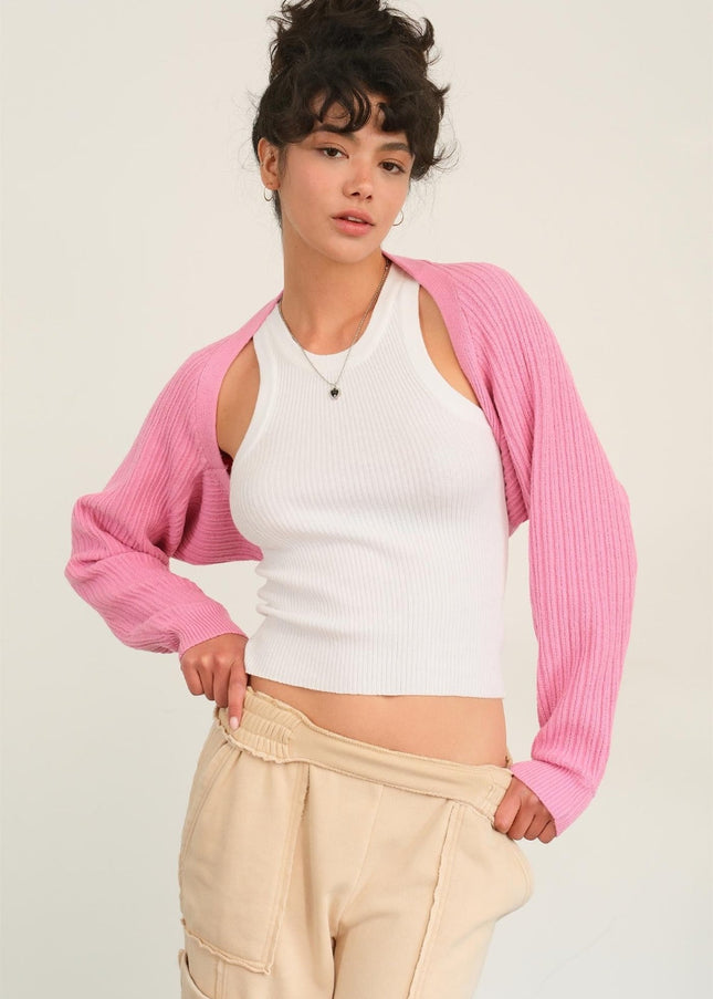 HYFVE Ribbed Knit Bolero Cardigan