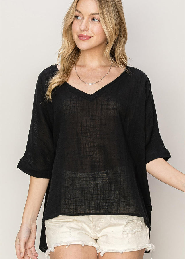 HYFVE V-Neck High-Low T-Shirt