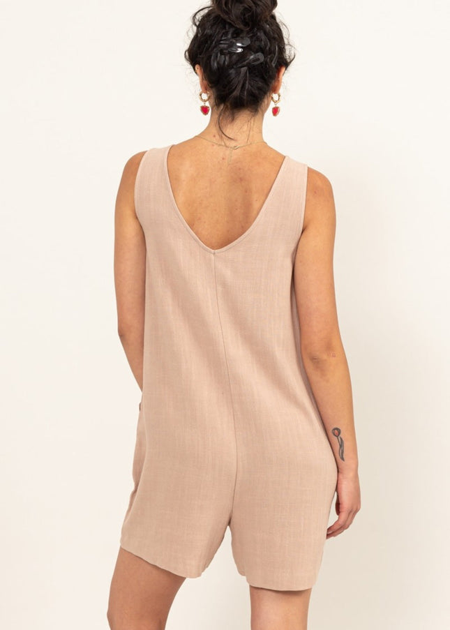 HYFVE V-Neck Sleeveless Romper with Pockets