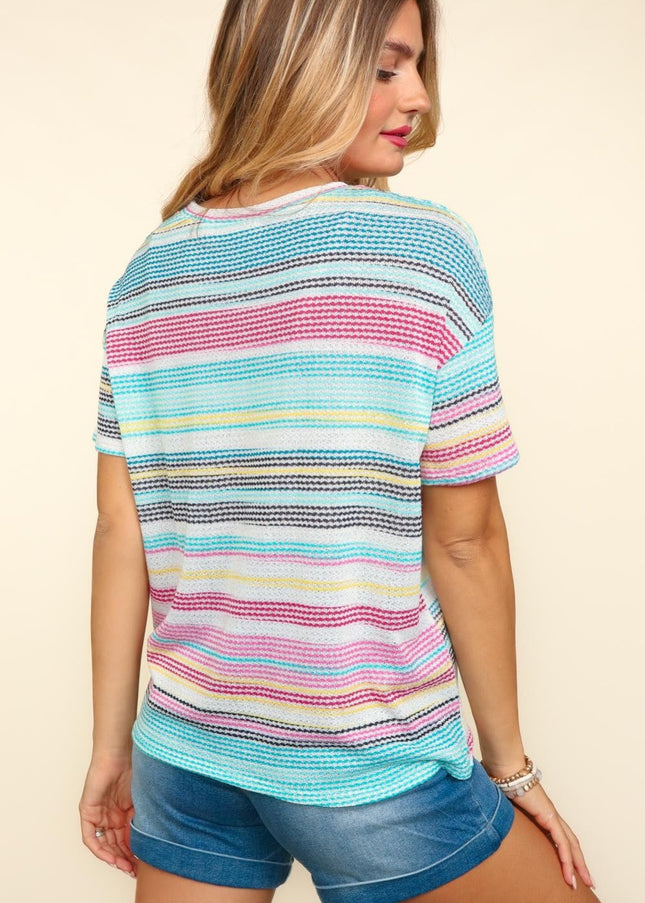 Haptics Waffle Stripe Short Sleeve T-Shirt