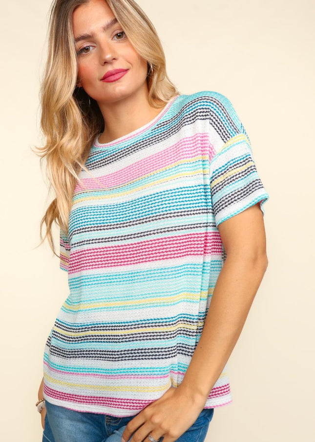 Haptics Waffle Stripe Short Sleeve T-Shirt