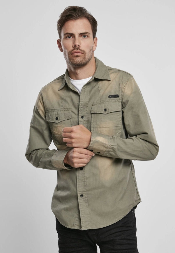 Hardee Denim Shirt Olive Grey