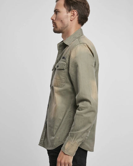 Hardee Denim Shirt Olive Grey