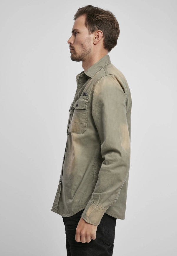 Hardee Denim Shirt Olive Grey