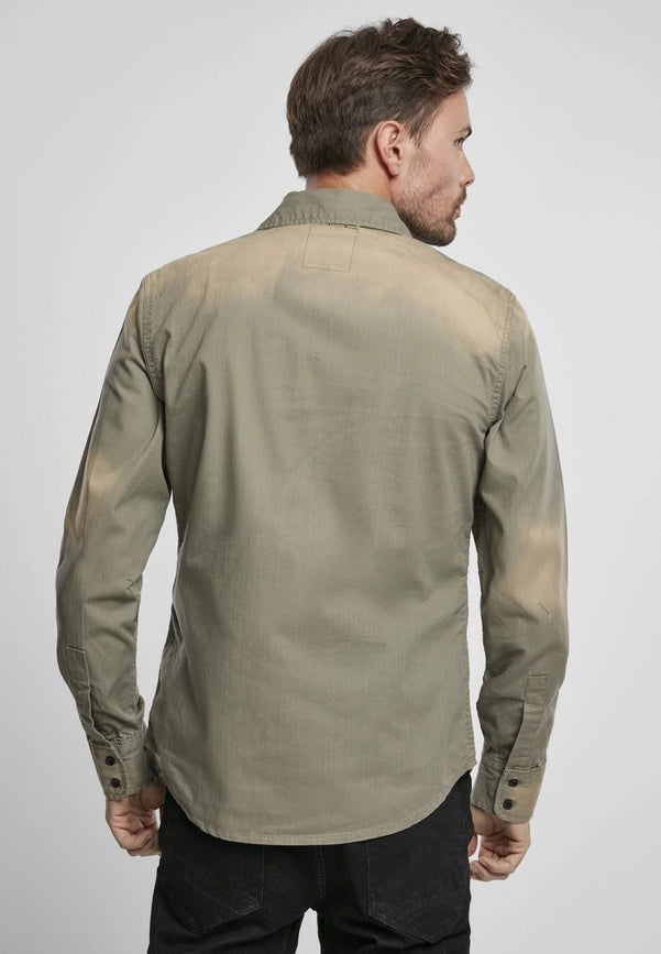 Hardee Denim Shirt Olive Grey