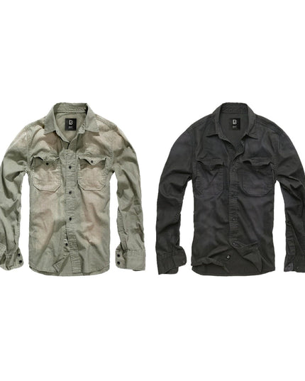 Hardee Denim Shirt Olive Grey