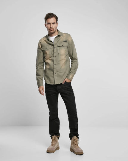 Hardee Denim Shirt Olive Grey