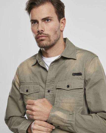 Hardee Denim Shirt Olive Grey