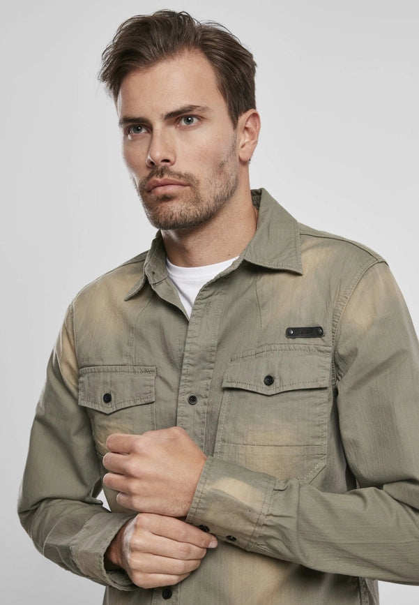 Hardee Denim Shirt Olive Grey