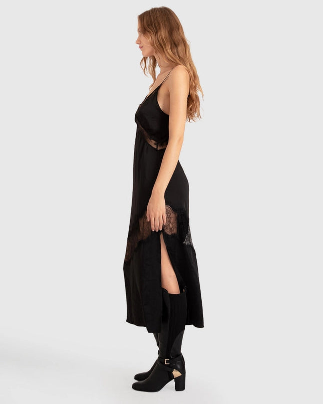 Heavenly Bodies Lace Slip Dress - Black