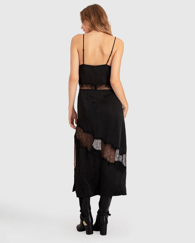 Heavenly Bodies Lace Slip Dress - Black