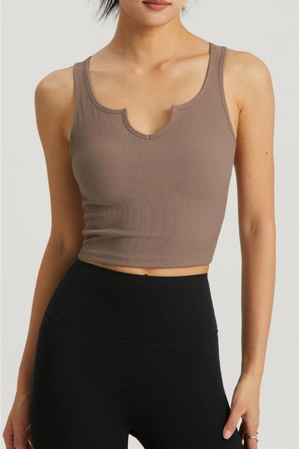 Hera Molded Cup Ribbed Everyday Tank Top  Hot Cocoa