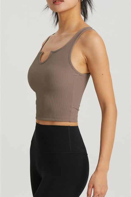 Hera Molded Cup Ribbed Everyday Tank Top  Hot Cocoa