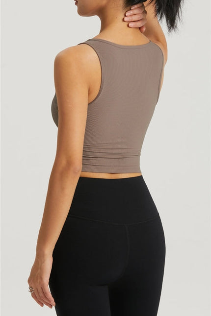 Hera Molded Cup Ribbed Everyday Tank Top  Hot Cocoa