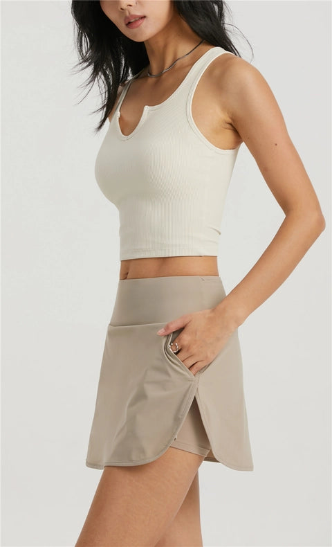 Hera Molded Cup Ribbed Everyday Tank Top Ivory