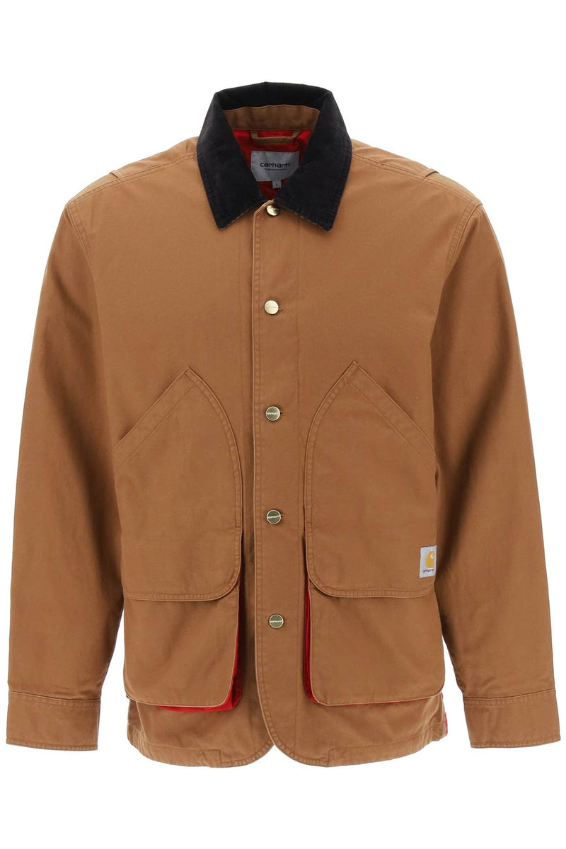 'Heston' Cotton Shirt Jacket-men > clothing > jackets and blazers > casual jackets-Carhartt Wip-m-Marrone-Urbanheer