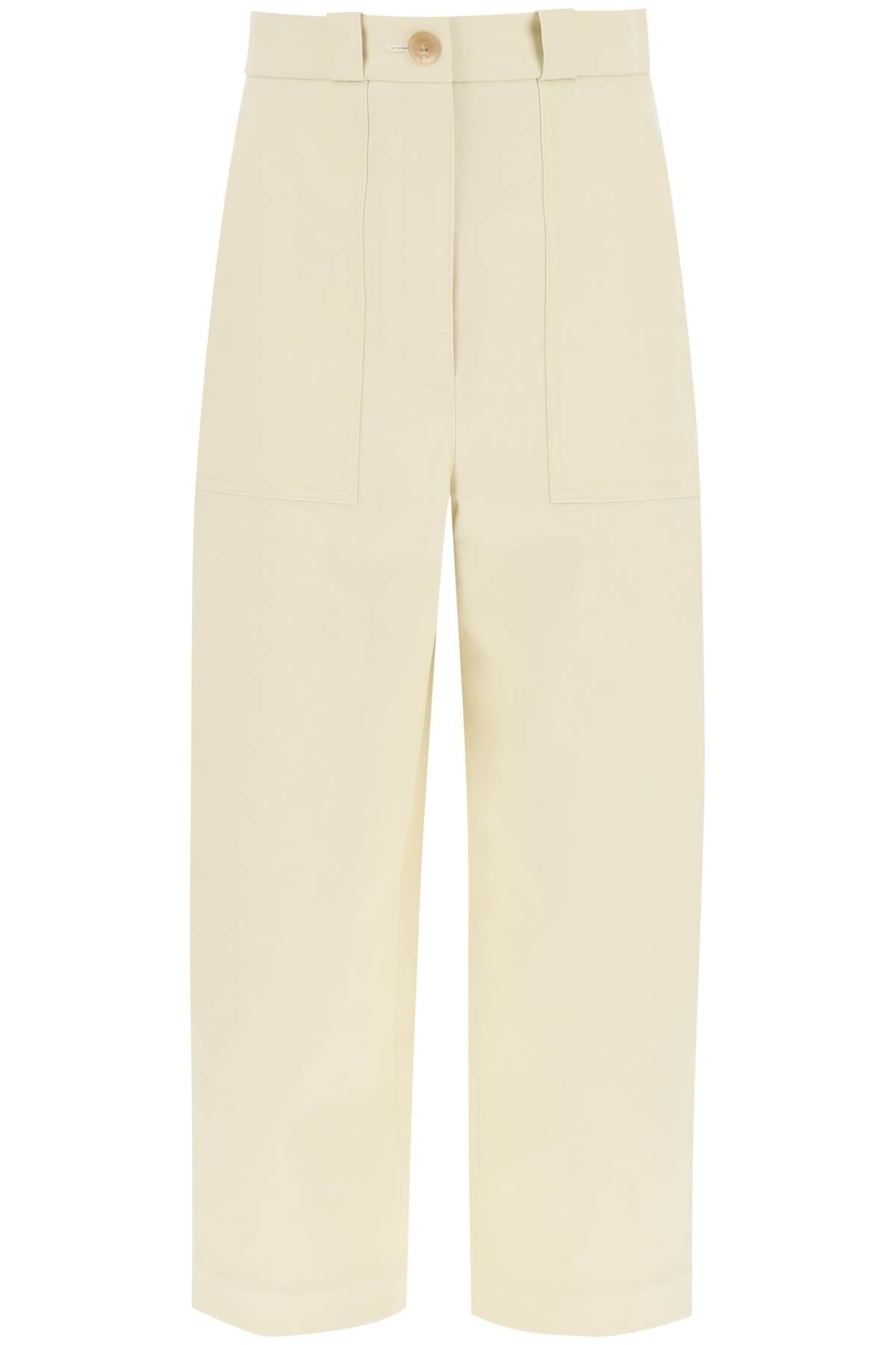 Hewey High-Waisted Pants-women > clothing > trousers-Khaite-6-Beige-Urbanheer