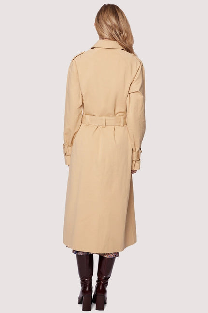 High Bluff Trench Coat - Sand Cotton Cinched Waist Fall