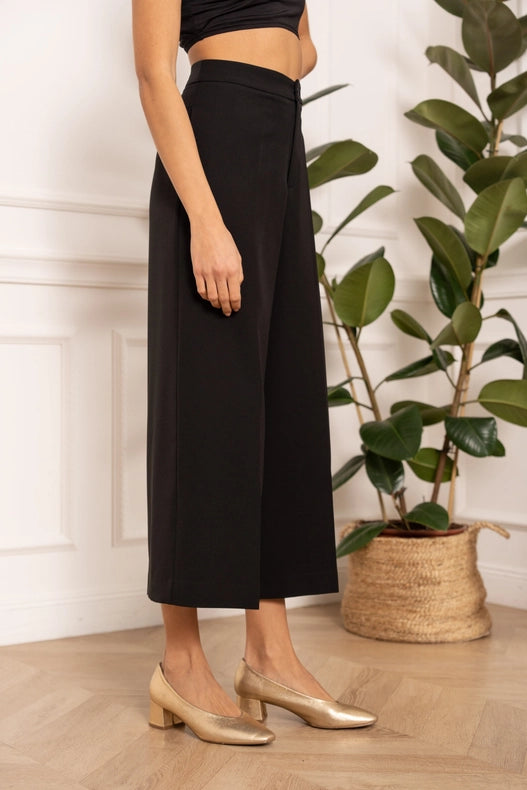 High Waist Culotte Pants Black