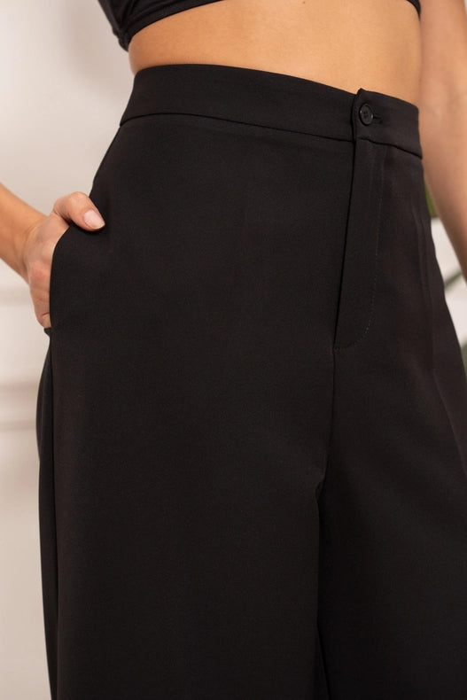 High Waist Culotte Pants Black