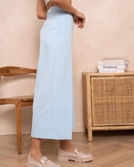 High Waist Culotte Pants  Sky Blue