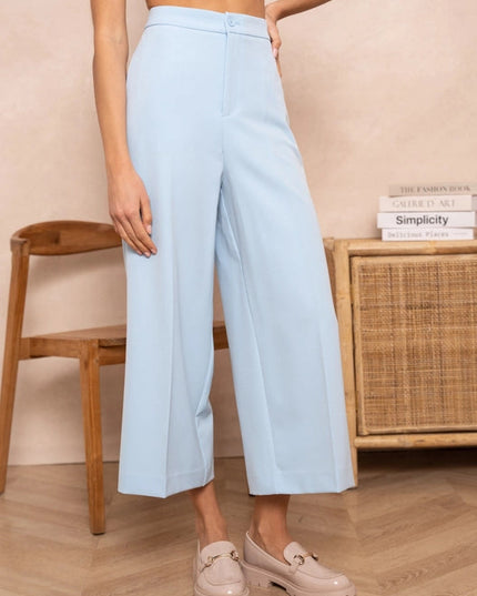 High Waist Culotte Pants  Sky Blue