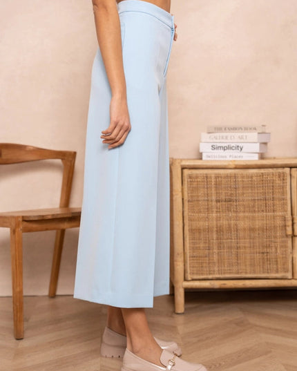 High Waist Culotte Pants  Sky Blue