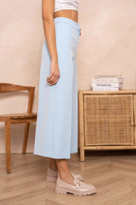 High Waist Culotte Pants  Sky Blue