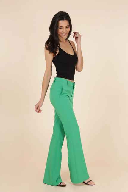 High Waist Elephant Leg Pants Green