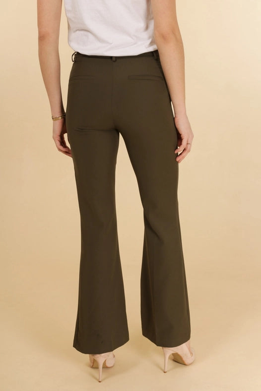 High Waist Elephant Leg Pants Khaki