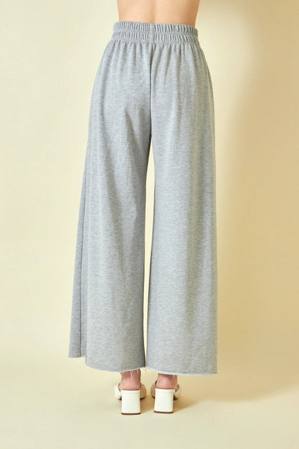 High Waisted Wide Leg Relaxed Fit Lounge PANTS H. GREY-Pants-Fore Collection-Urbanheer