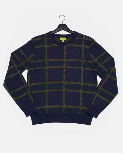 Highland Plaid Pattern Long Sleeve Jacquard Jumper Purple