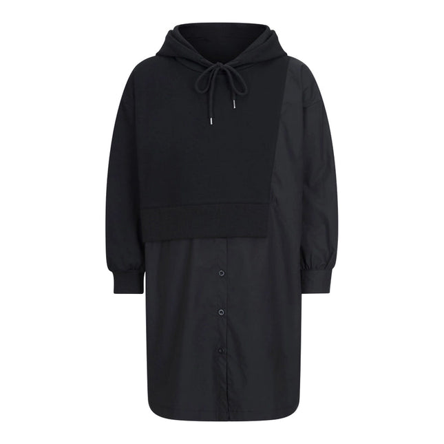 Hoj AW22 Black Hooded Shirt Side Jumper