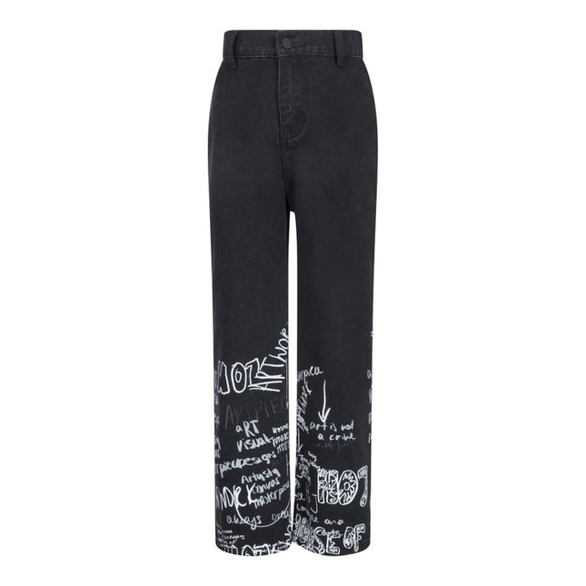 Hoj AW22 Graffiti Sketch Straight Leg Jeans