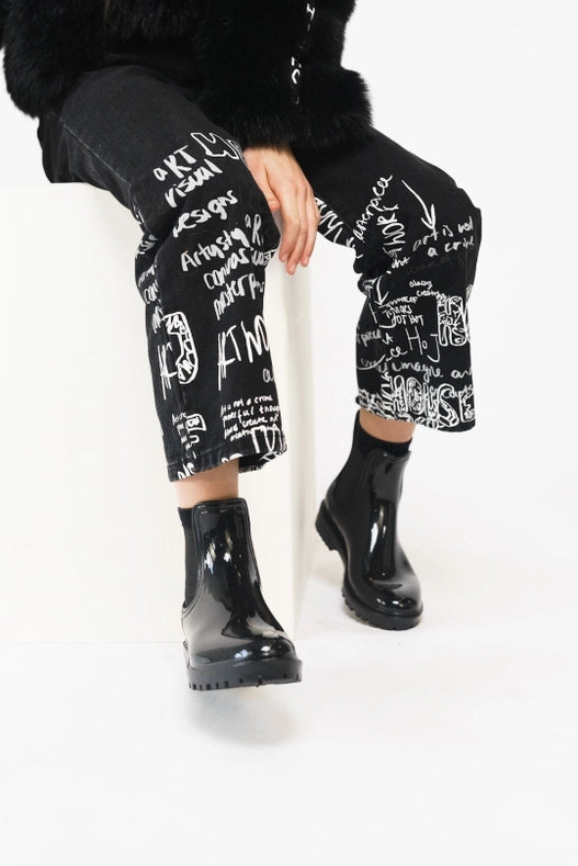 Hoj AW22 Graffiti Sketch Straight Leg Jeans