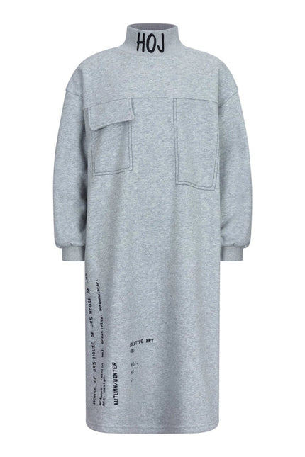 Hoj AW22 Grey High Neck Jumper Dress