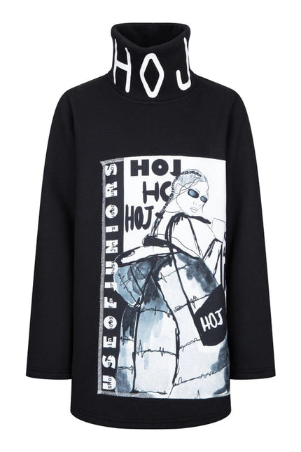 Hoj AW22 Illustrated Canvas High Neck Jumper