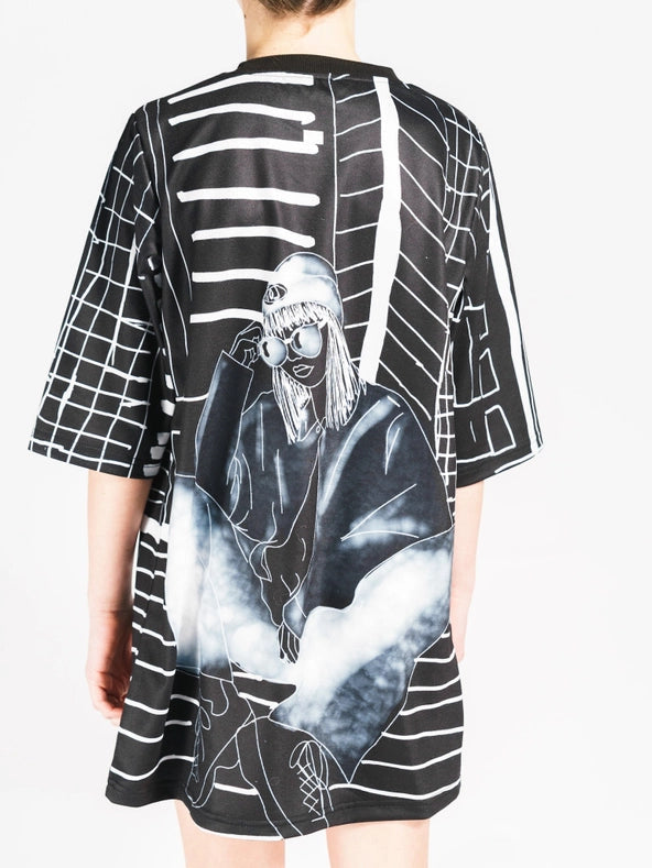 Hoj AW22 Illustrated Sketch T-Shirt Dress