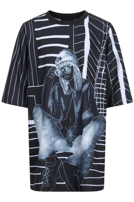 Hoj AW22 Illustrated Sketch T-Shirt Dress