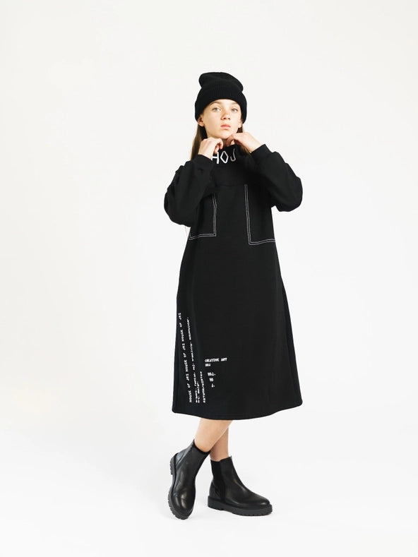 Hoj AW22 Noir High Neck Jumper Dress