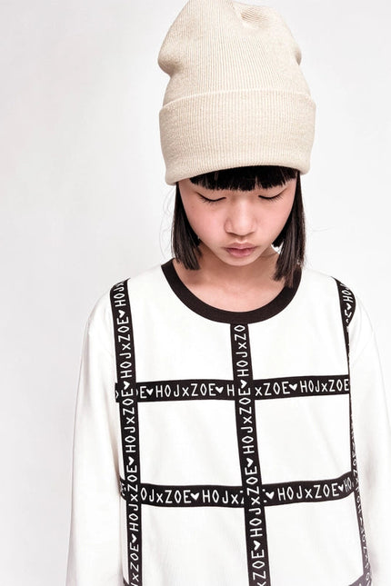 Hoj X Zoe Capsule Collection Signed Off White Checked Jumper