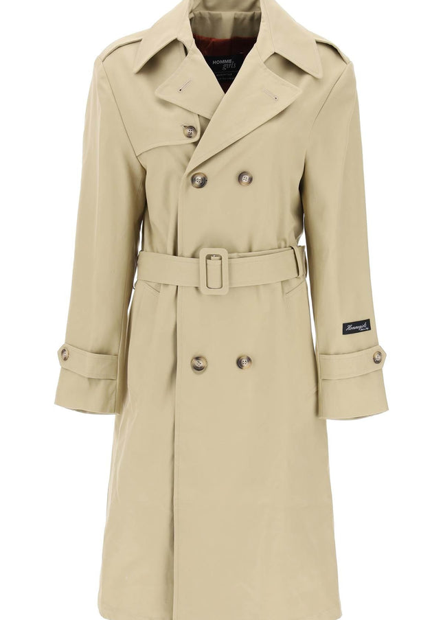 Homme Girls cotton double-breasted trench coat