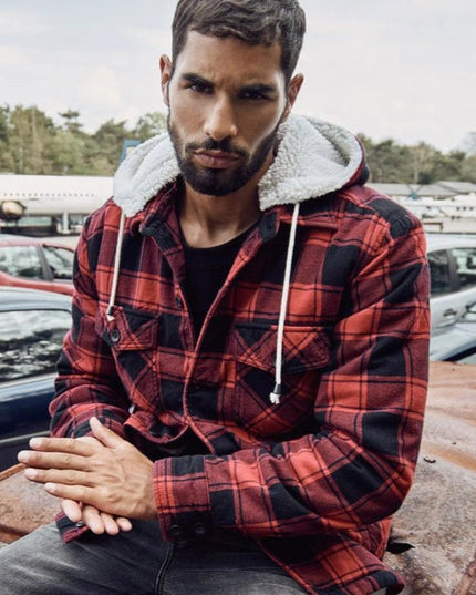 Hooded Lumber Jacket red