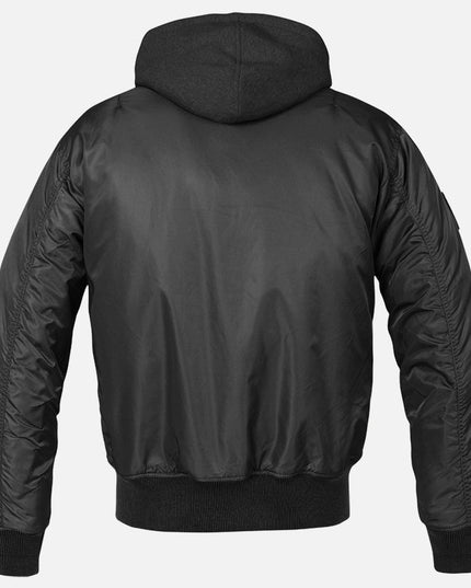 Hooded MA1 Bomber Jacket black