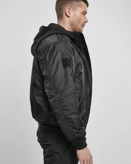 Hooded MA1 Bomber Jacket black